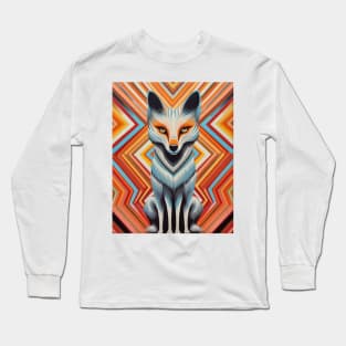 Spectrum Fox: Radiant Op Art Red Fox Design Long Sleeve T-Shirt